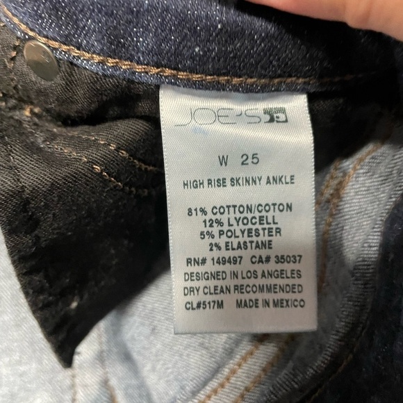 Joes jeans high rise skinny ankle distressed wave zig zag hem size 25 - Picture 4 of 6